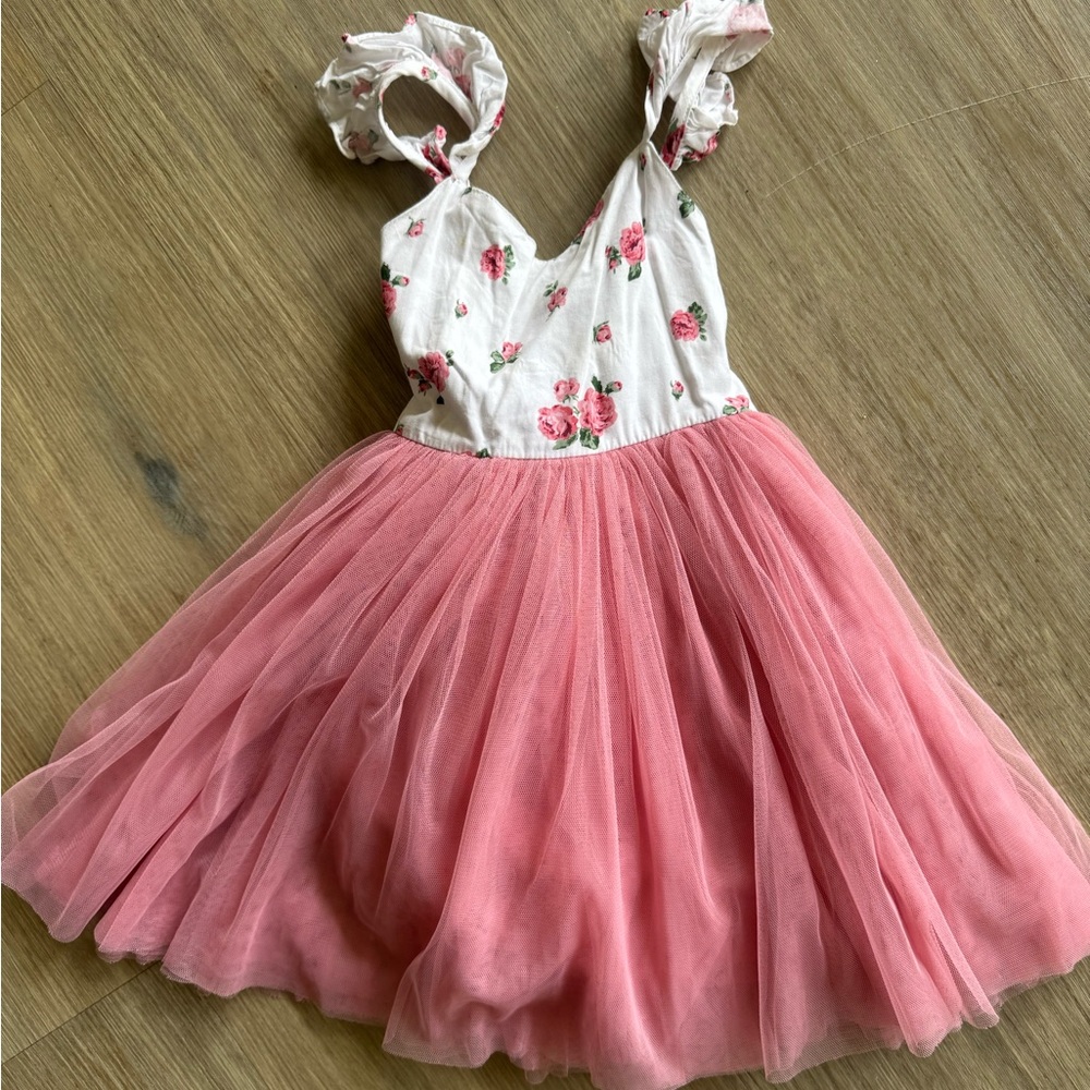 Floral Pink Tulle Dress
